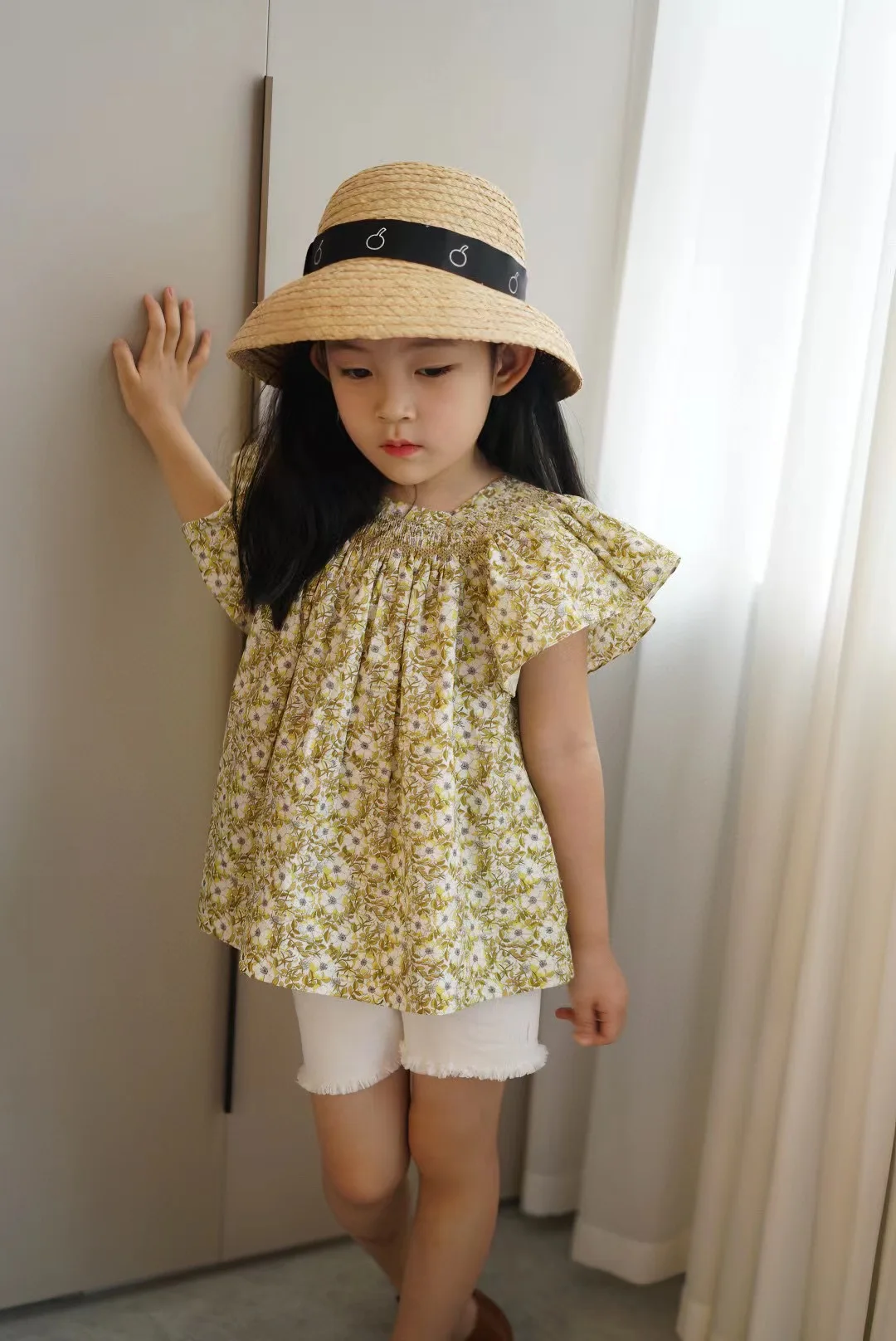 2024 New Spring Summer Bp Brand Kids Dress for Girls Cute Print Short Sleeve Princess Dress