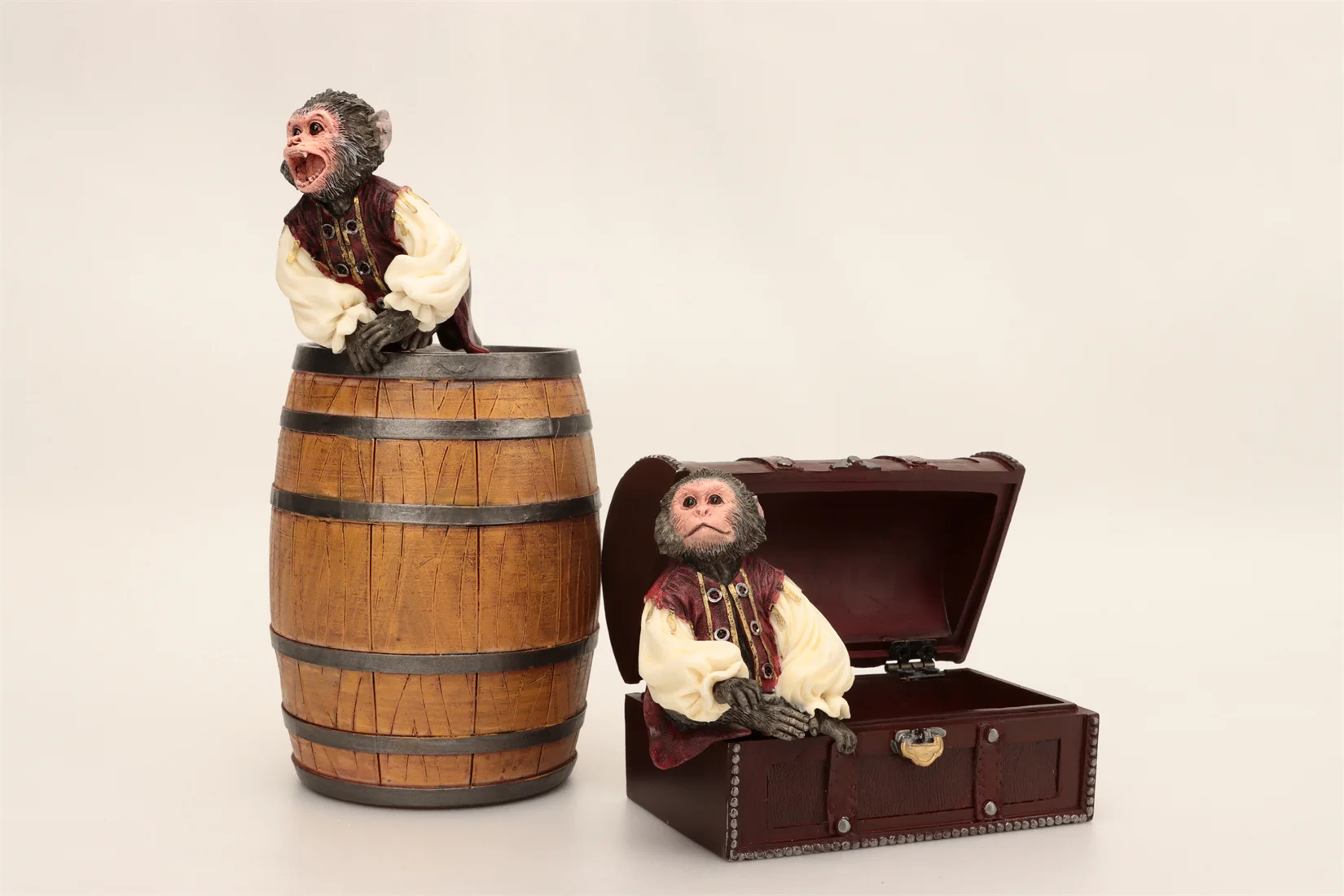 JXK Studio 1:6 Scale Pirate Monkey Bucket Box Set Healing Figure