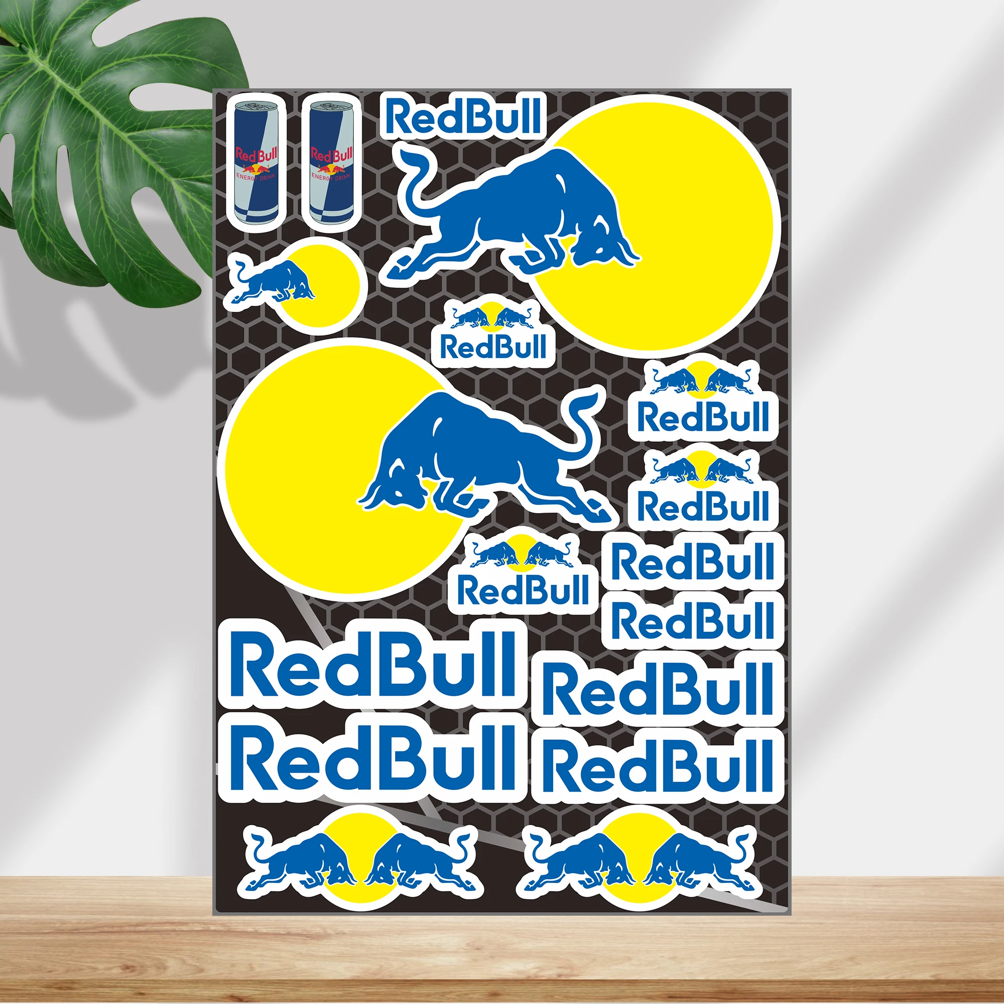 

Синий большой красный бык логотип мотоцикл наклейки наклейки на шлем