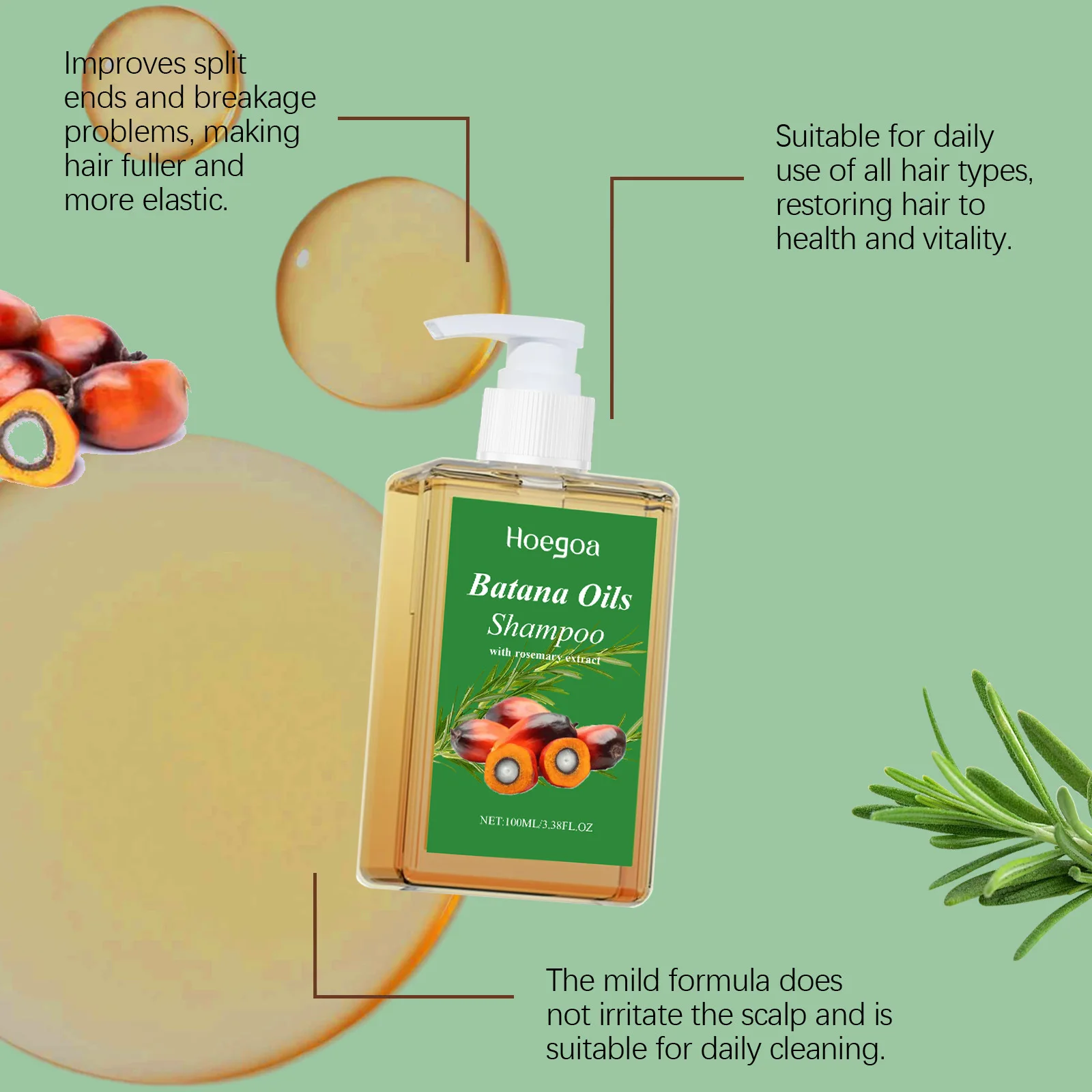 شامبو طبيعي 100 مل يقلل من تساقط الشعر ونظيف القشرة ويغذي وترطيب فروة الرأس ويساعد على تقوية الشعر الضعيف والهش