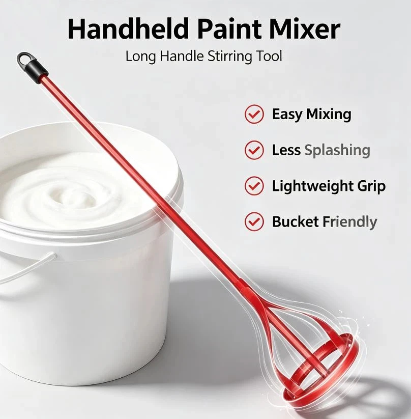 1Pcs Paint Drill Attachment Paddle Liquids Paint Mixer Putty Mixer For Electric Drills Putty Powder Epoxy Resin Mixing Rod