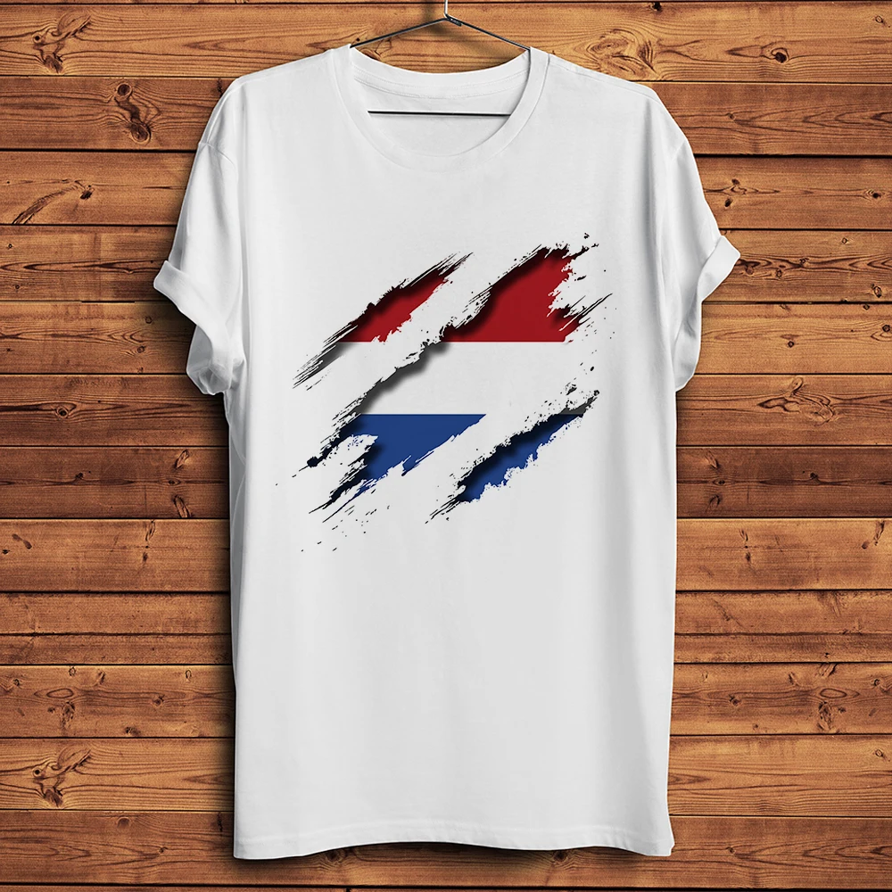 3D Tearing Vision Netherlands Flag Holland Inside Funny Tshirt,Men Homme White Casual Short Sleeve T-Shirt,Unisex Tee Breathable