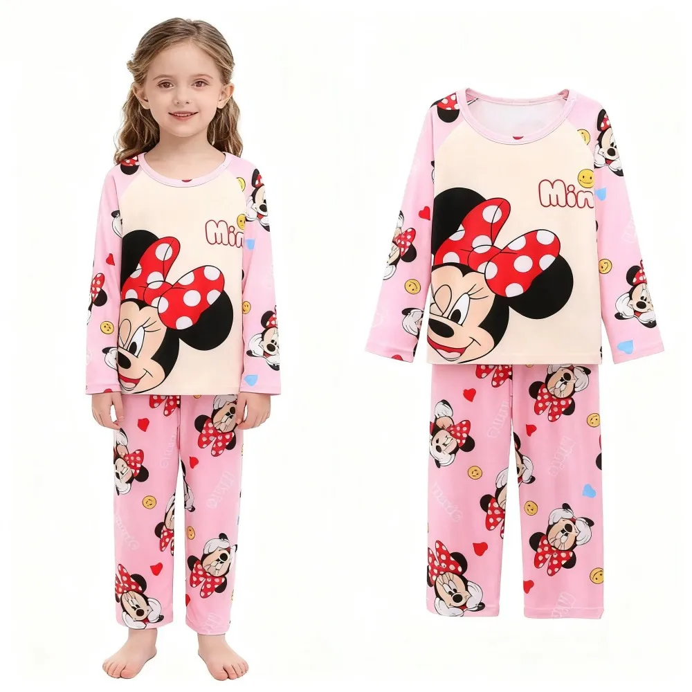 Miniso Disney Pigiama Per Bambini Pigiama Per Ragazzi Set Pigiama Per Bambina Stitch Hellokitty Mymelody Kuromi Rosa Blu Pijama A Maniche Lunghe
