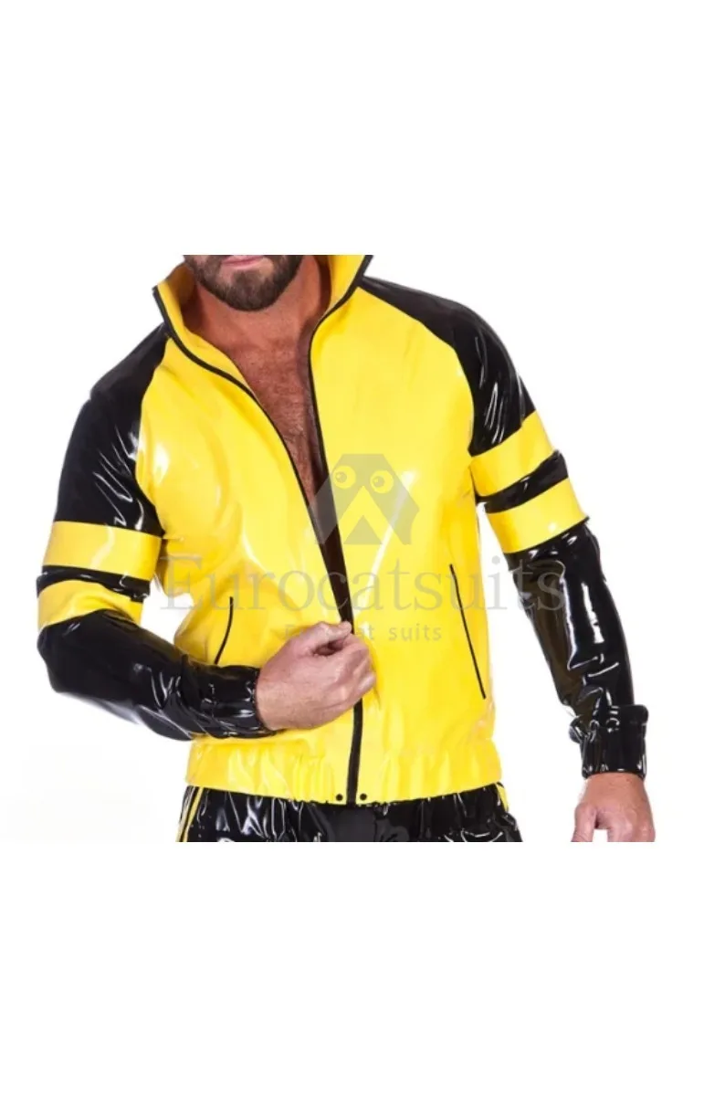 

Latex Rubber Cosplay Catsuit handmade Cosplay Suit Fashion sports top jacket