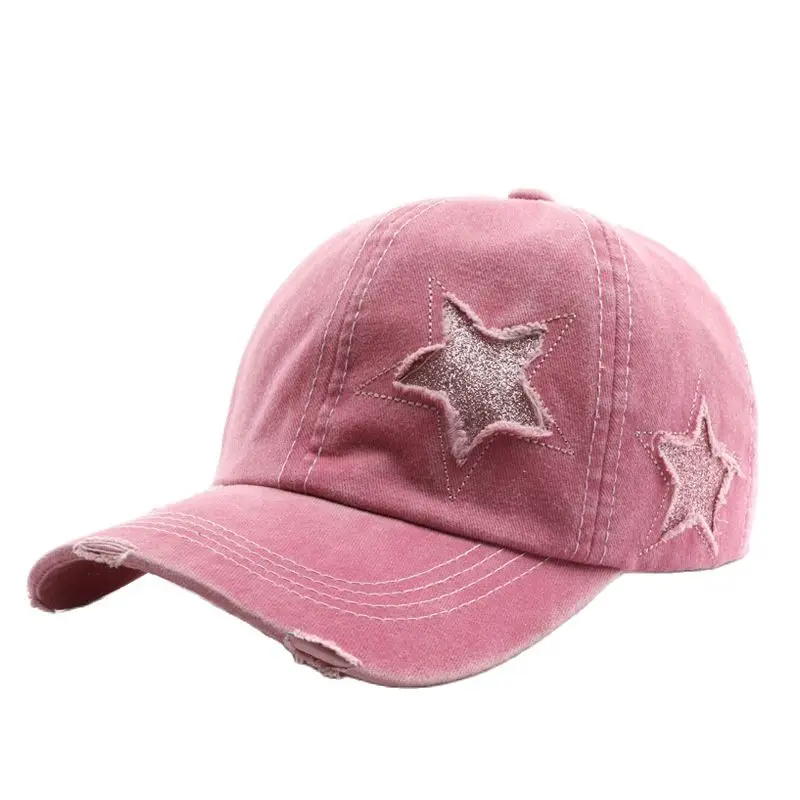 Four Seasons Cotton Star Embroidery Casquette Baseball Cap Adjustable Outdoor Snapback Hats for Men and Women 215