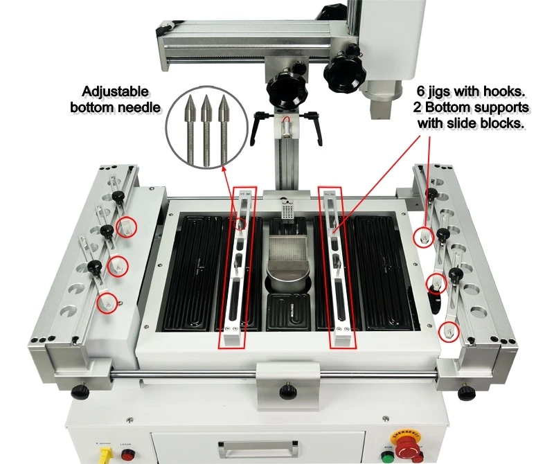 3 Zones Hot Air Rework Station  Soldering Machine with Touch Screen for Chip Game Console Repairing Tools