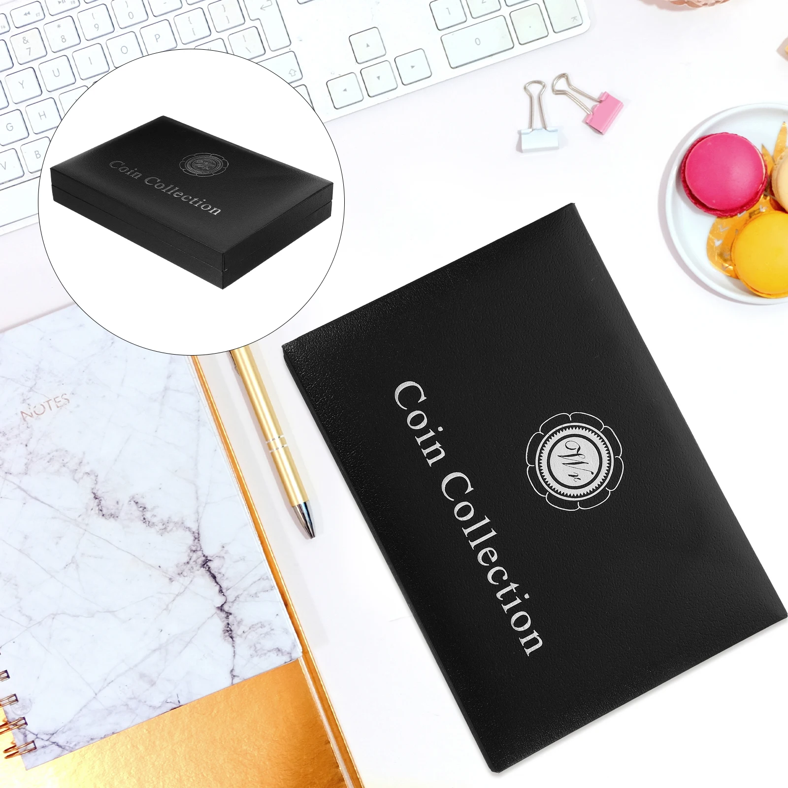 

Coin Storage Case Commemorative Holder Black Plastic Small Protection Display Box Collection Portable Foam