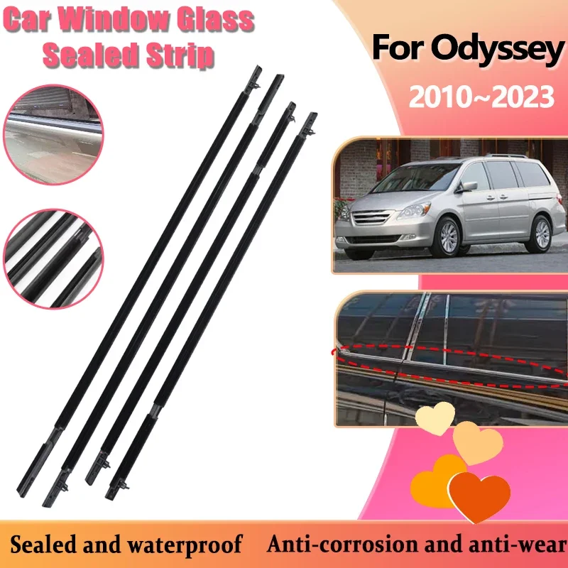 

For Honda Odyssey RB1 RB2 MK3 2003~2007 2008 Car Door Window Glass Sealed Strips Chrome Weatherstrip Waterproof Belt Accessories