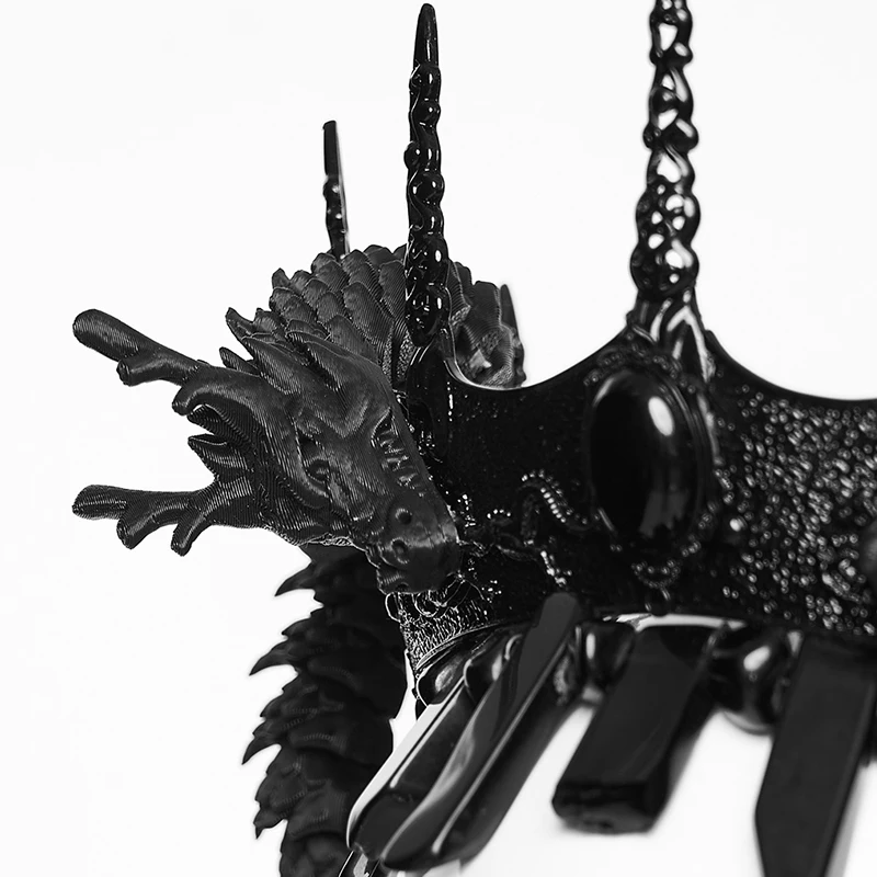 PUNK RAVE Men's Gothic Alloy & Biodegradable 3D-printed Dragon Coiling Crown Performance Dark Hats Accessories Headwear