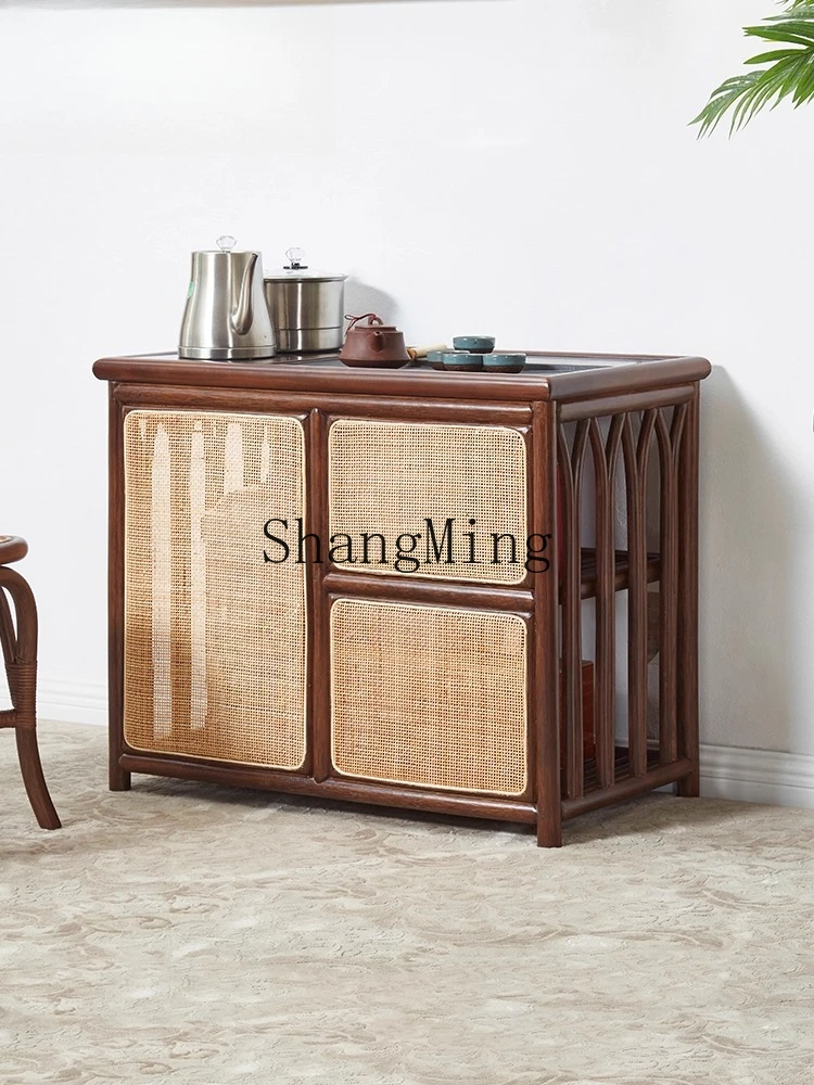 CL cabinet wabi-sabi wind black integrated tea table side cabinet tea table boiling water cabinet