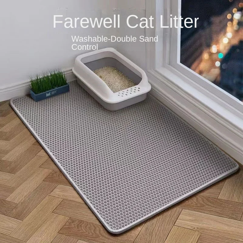 Eva Double Layer Waterproof Cat Litter Pet Litter Box Mat Pet Toilet Cat Mat Nonslip Sand Cat Washable Mat Pet Clean Supplie