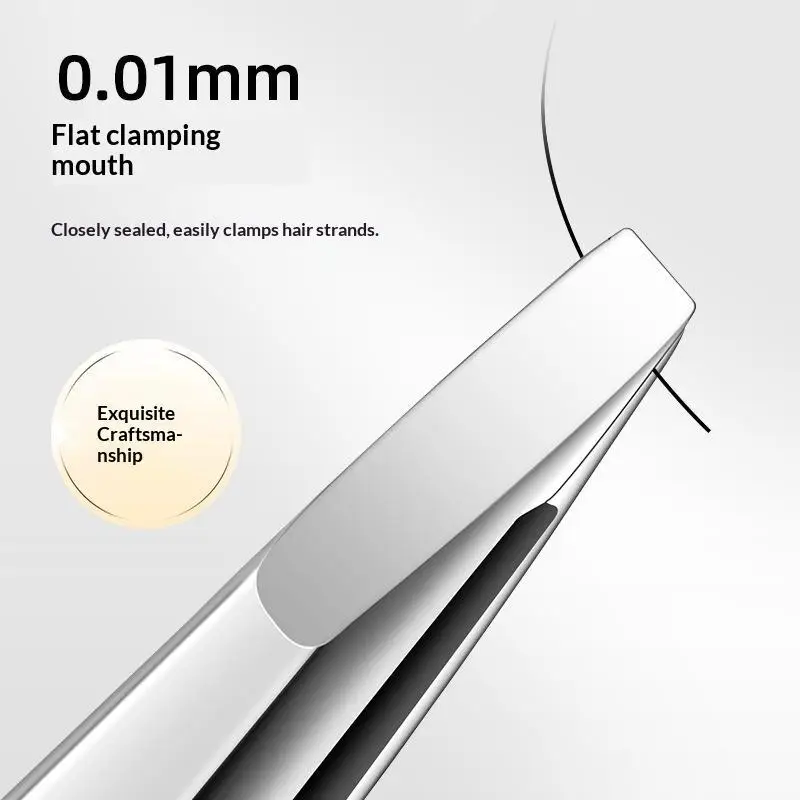 Precision Stainless Steel Blackhead Tweezers Flat Tip Seamless Closure Nonslip Grip for Women Facial Skincare Home Use