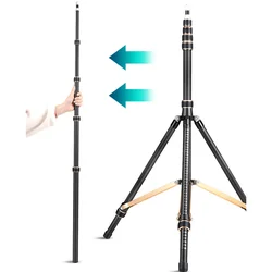 Fosoto SL285 Gold Carbon Fiber Led Light Tripod Stand& 1/4 screws For Photo Studio Photographic Lighting Flash LED Light