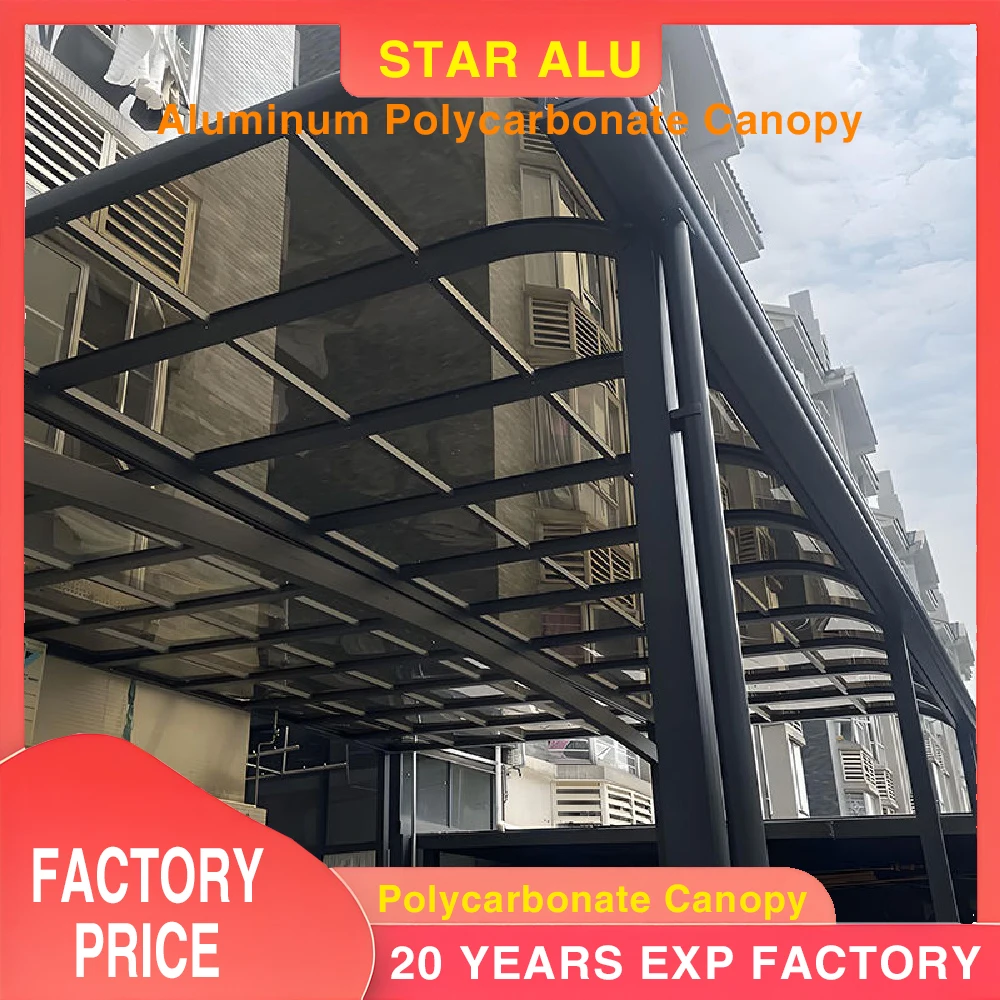 Waterproof Outdoor Aluminum Frame Canopy Polycarbonate Balcony Awning Patio Covering - Factory Supply