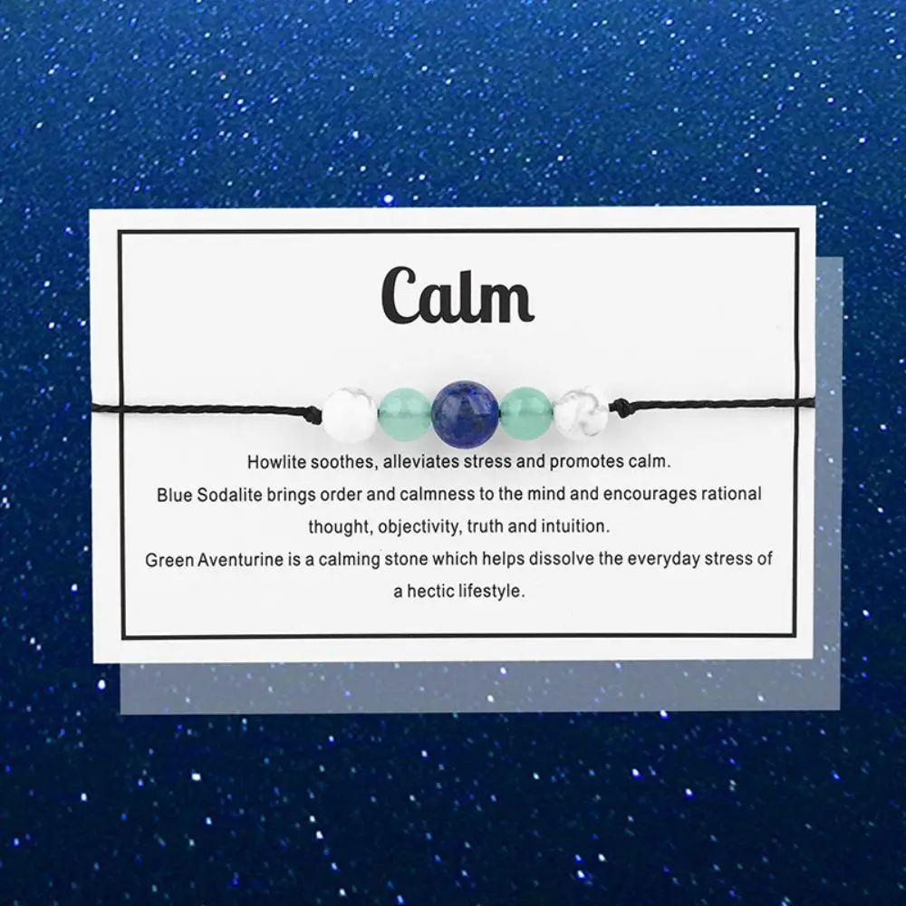 سوار من حجر الجمشت مع بطاقات مباركة ، سوار كريستال مضاد للقلق ، أنيق وإبداعي ، أفضل هدية للنساء والفتيات ، 3 * *