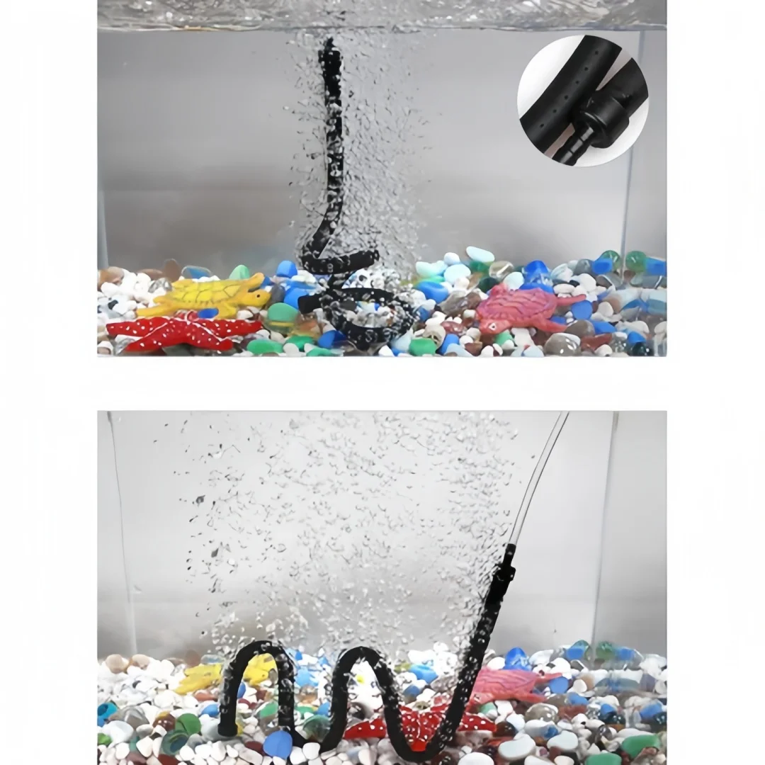 Aquarium-Luftblasenleiste aus Gummi, biegbar, für Sauerstoffpumpe, Sauerstoffanreicherung, selbstsinkend, weiche Luftauslassleiste – Detail 7
