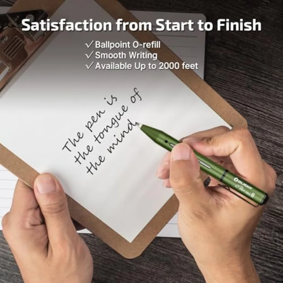 قلم حبر جاف OLIGHT O'Pen Mini 2 مزدوج الوظائف مع عبوة EDC قابلة للاستبدال وطرف قلم رصاص للكتابة السلسة المثالية