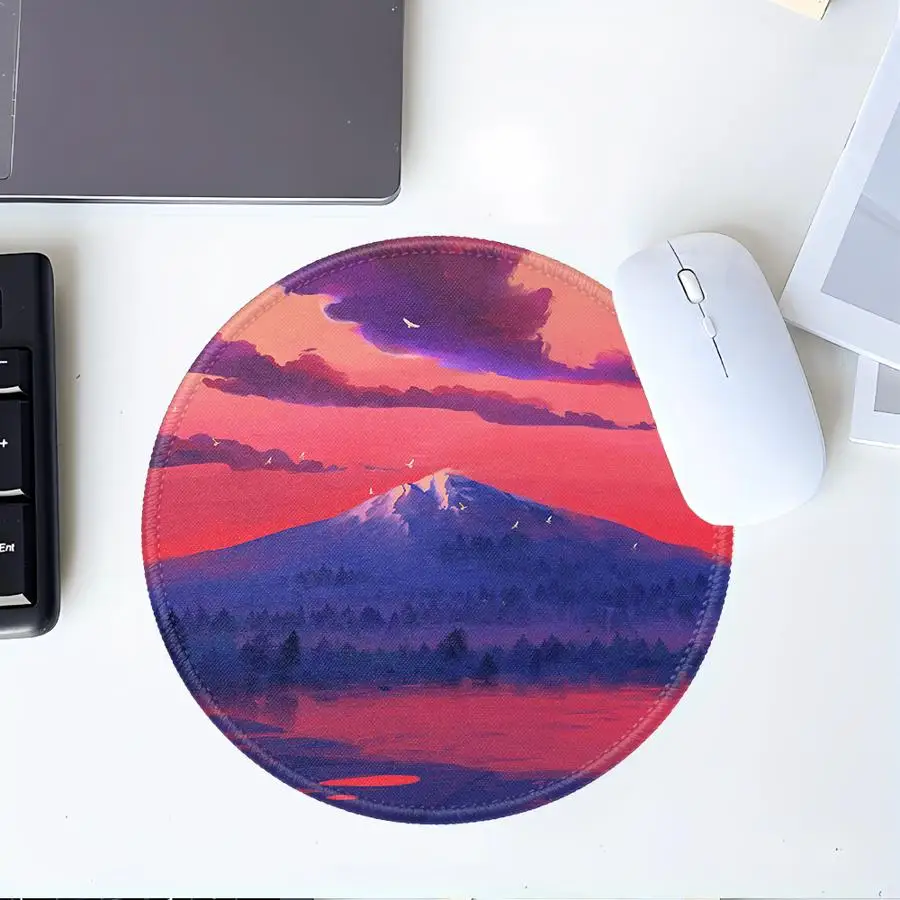 

Противоскользящий коврик для мыши, 1 шт., офисный коврик, коврик для клавиатуры и мыши, коврик для компьютера, ноутбука, аксессуары для стола, коврик для игровой консоли, Fantasy Mountain