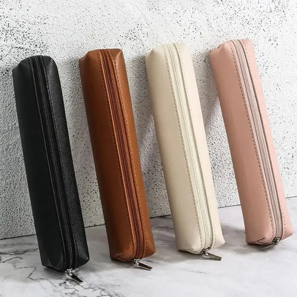 1pc Mini Makeup Pencil Case Bag, Premium Faux Leather Pencil Case: The Perfect Combination of Fashion and Function