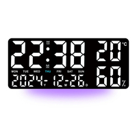 35*2.8*15cm LED Digital Wall Clock Digital Calendar Humidity Monitoring Stopwatch Function Temperature Monitoring