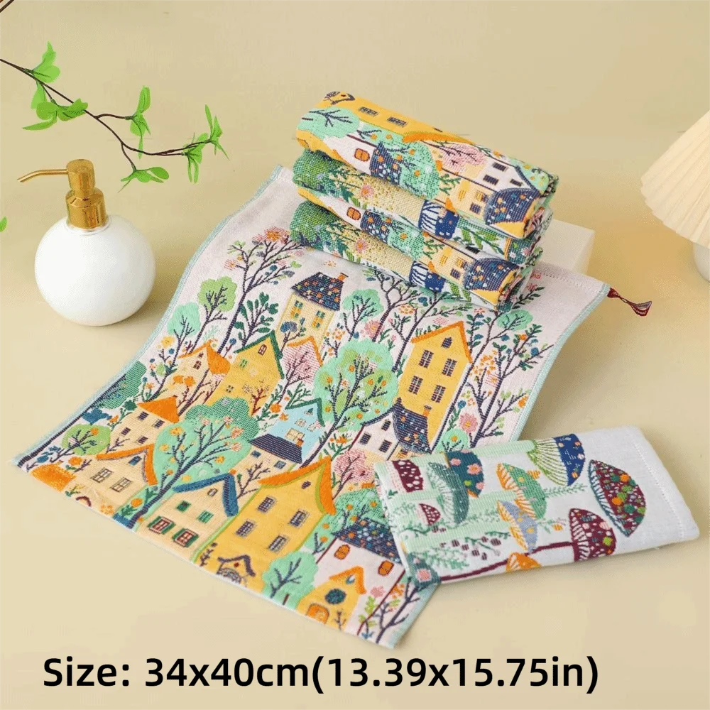 New 34x40cm Large Hand Towel Quick Dry 4 Layer Cotton Gauze Pure Cotton Dish Cloth Decorative Tea Towel Home Restaurant