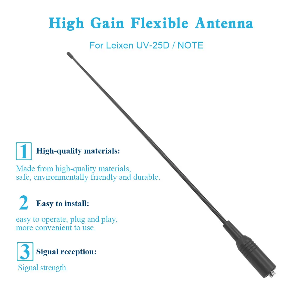 100% Original UV-25D Antenna SMA Famale 50ohm 144/430Mhz Gain (MAX) 2.15dbi/3.0dbi Maximum Power 25W