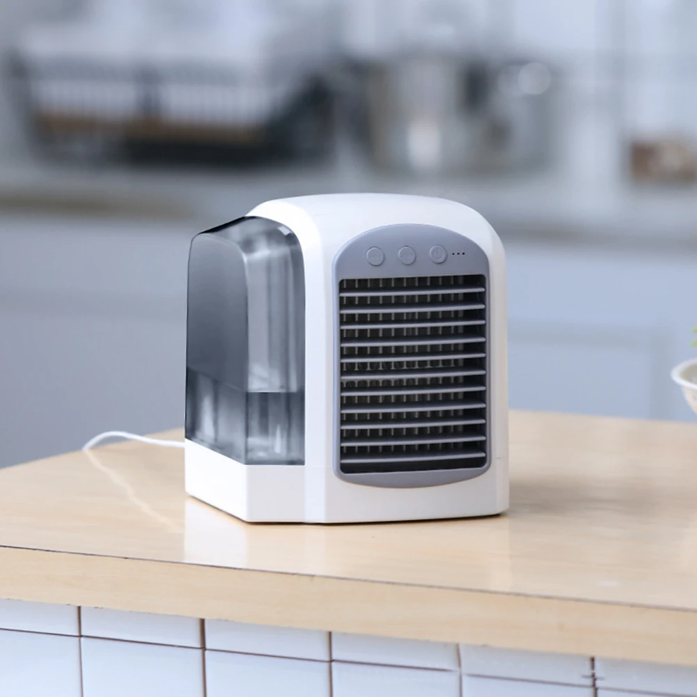 Water-Cooled  Cooling Fan Humidifier Mini  380ml Tank Portable Air Chiller for Bedroom Living Room