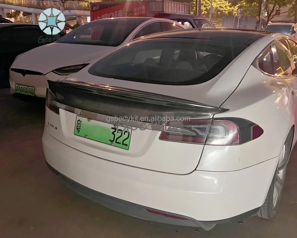 

For Style Carbon Fiber Rear Wing Trunk Spoiler Rear Spoiler for Tesla Model S Body Kit Front and Rear Bumpers