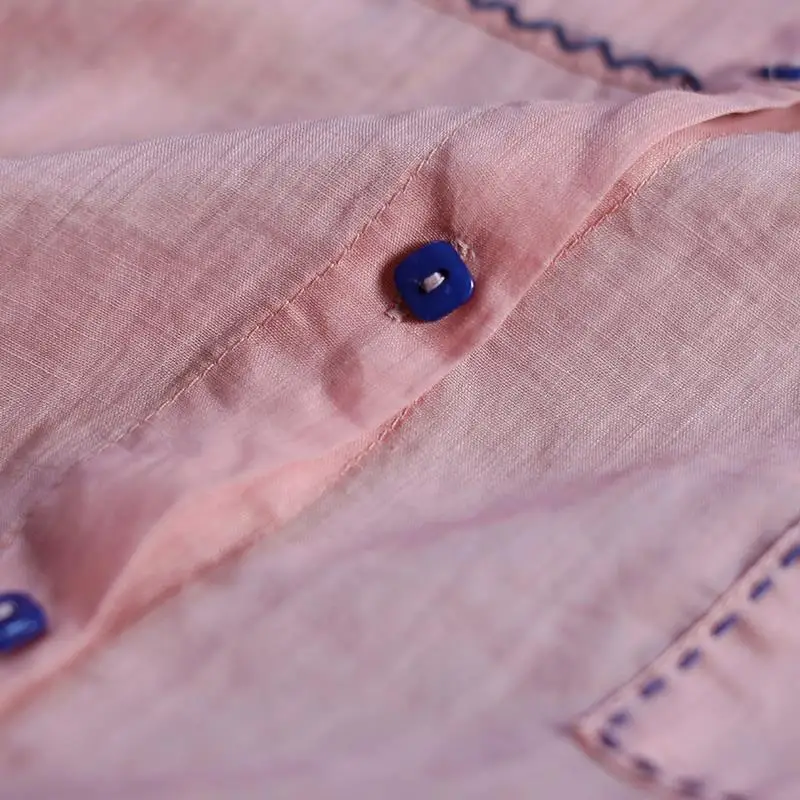 Women's Short-sleeved Shirt T-shirt Summer New Style Loose Stand Collar Embroidered Irregular Base Cardigan Top