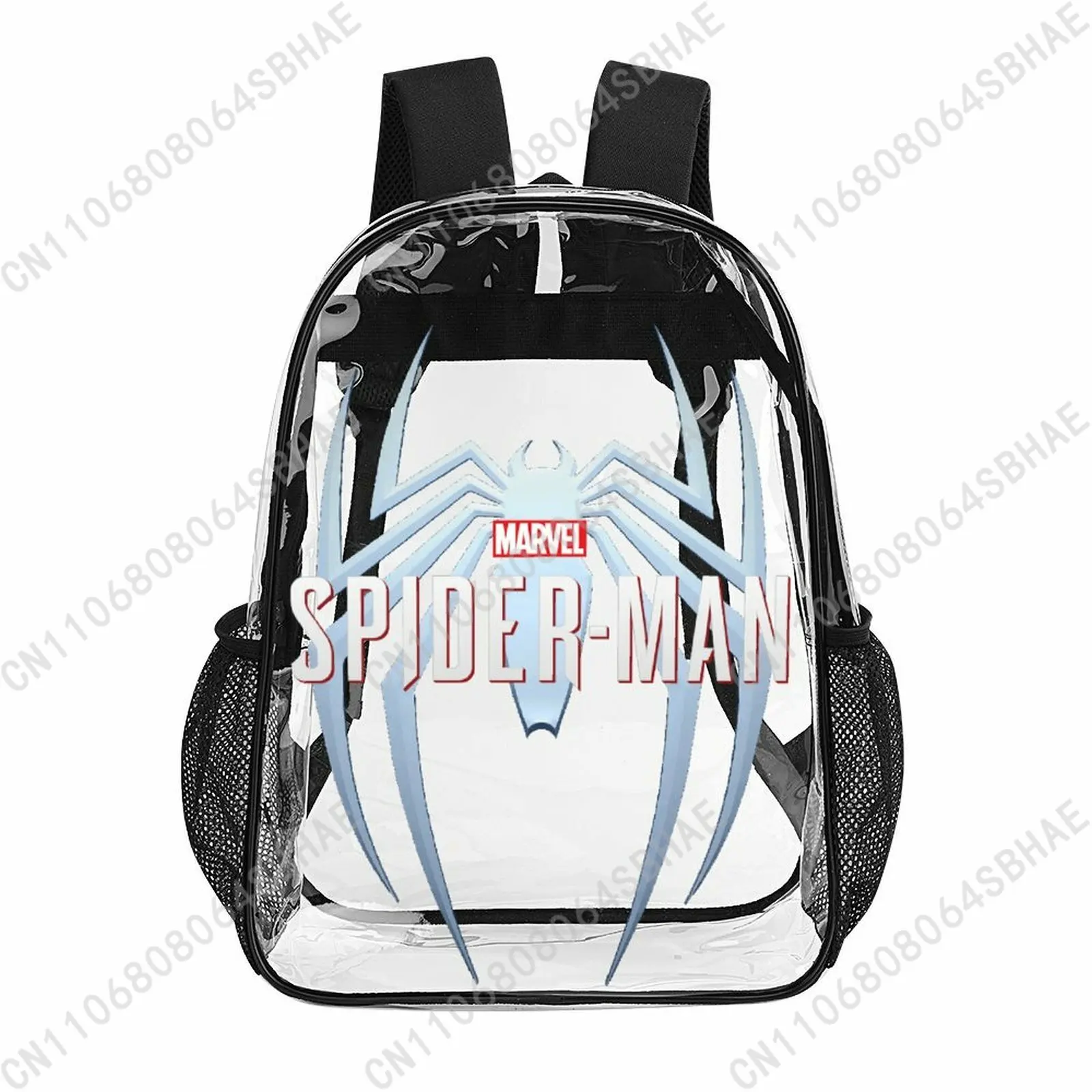 

Модный прозрачный рюкзак Marvel Spider Man, 17 дюймов, для мужчин, женщин и подростков, персонализированная прозрачная сумка из ПВХ, подарки, косплей