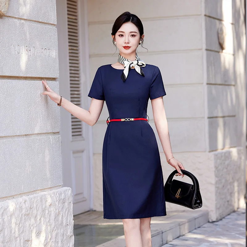 

Новое летнее профессиональное женское платье для руководителей, отелей, магазинов ювелирных изделий, модная и элегантная рабочая одежда для стойки регистрации