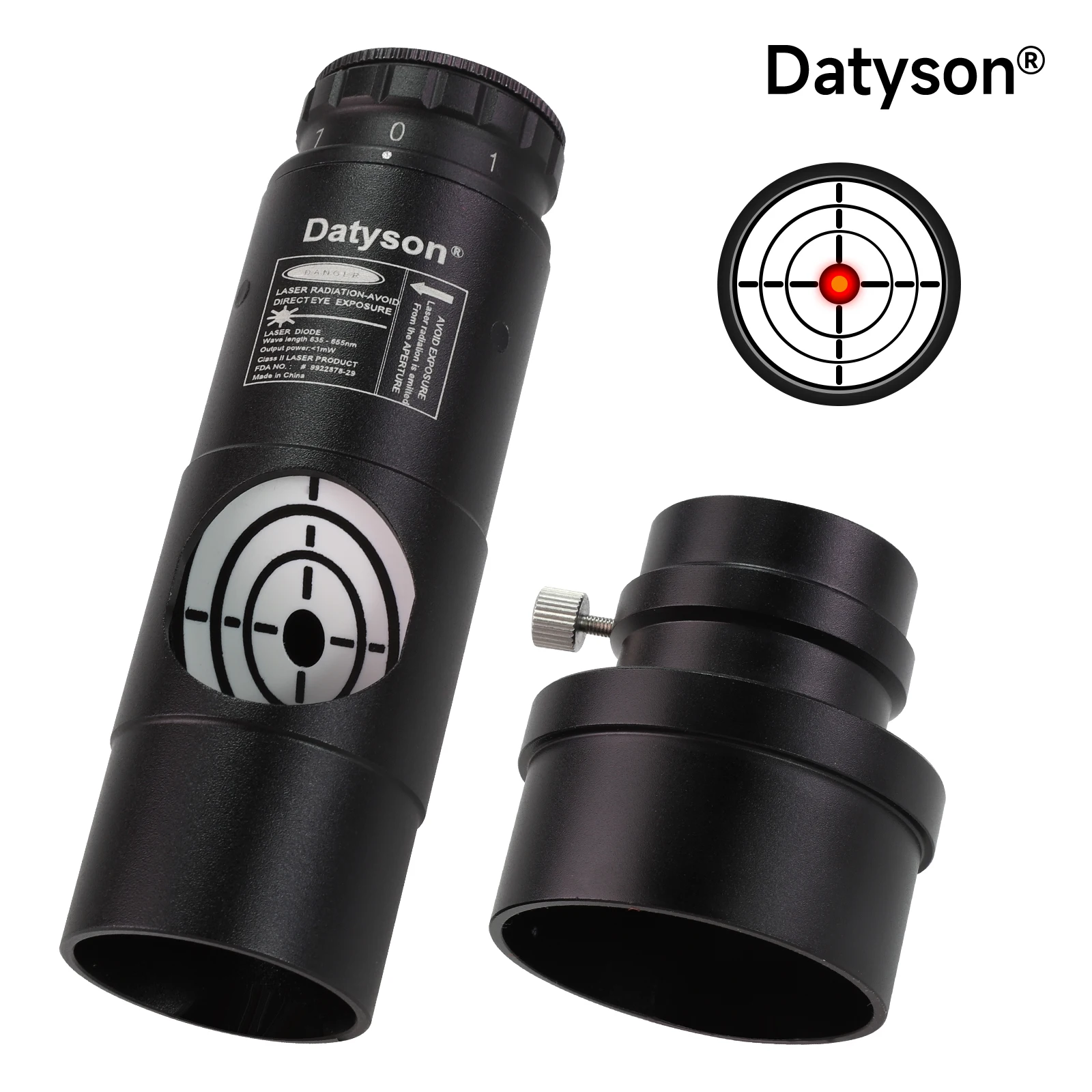Datyson 1.25-inch Red Laser Collimator, 7 Adjustable Brightness Levels, with 2-inch Adapter for Newtonian Reflecting Telescope