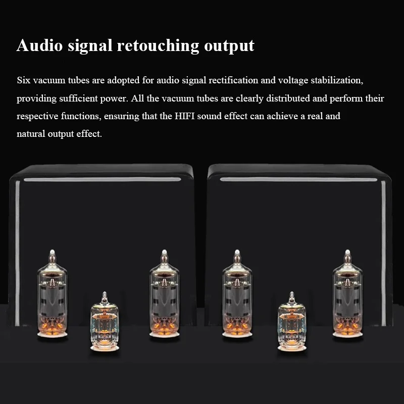 V8 하이엔드 진공관 파워 앰프 블루투스 5.0 120W X 2 출력 Hi-Fi 홈 앰프 (광 & 동축 디코딩 서브우퍼 출력 포함)