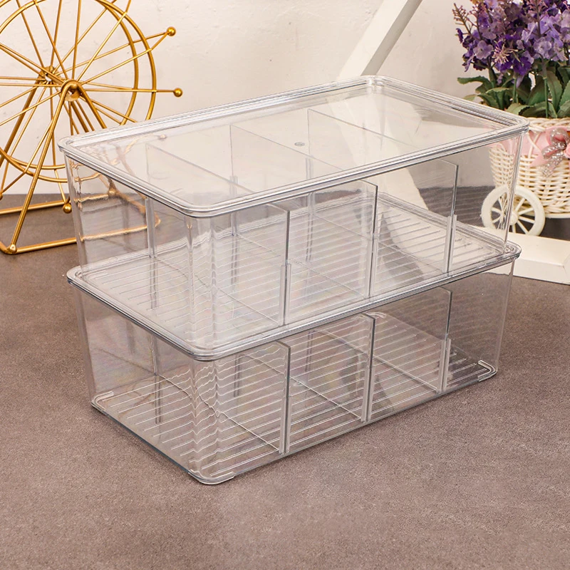 Tea Bag Storage Box Office Multifunctional Storage Box with Lid Acrylic Organizer Coffee Bag Compartment Box