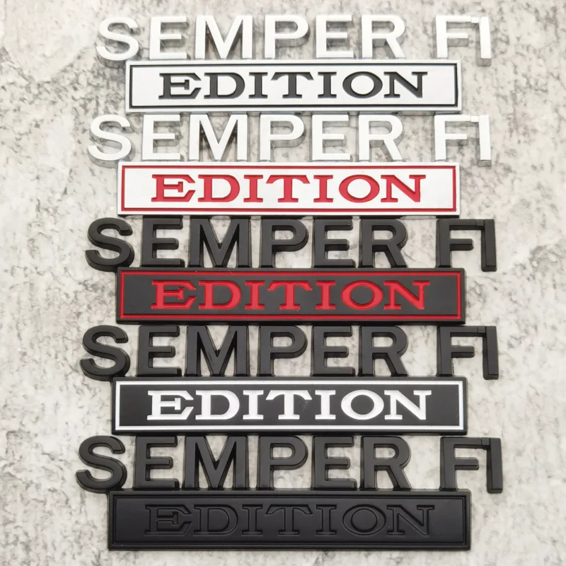 

Metal SEMPER FI EDITION Emblem Sticker Badge Fender Funny Decals Car Truck Replacement Door for Universal Vehicle SUV Motorcycle