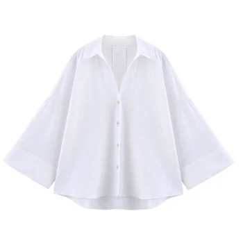 2025 Ropa Mujer Shirts & Blouses Female Clothing Summer Yellow White Striped Shirt Elegant Large Size Long Sleeve Shirts 4
