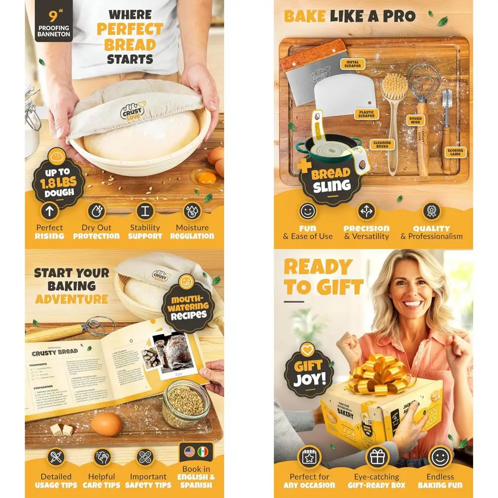 

5-Quart Enamel Bread Oven with Sourdough Starter and Baking Accessories