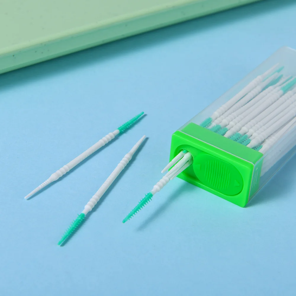 100 قطعة/الحزمة سيليكون بين الأسنان فرش الأسنان المسواك فرشاة الأسنان بين الأسنان مع موضوع أدوات تنظيف الفم العناية بالفم #6