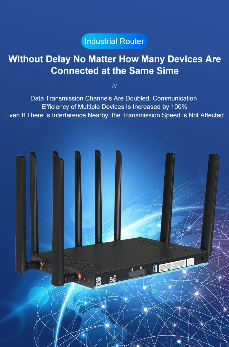 Маршрутизатор 5G с двумя SIM-картами 2 * SIM Wi-Fi6 3000 Мбит/с Openwrt DDR4 1 ГБ 4 * LAN USB3.0 5G Модем MU-MIMO 4T4R Антенна Усилитель Wi-Fi