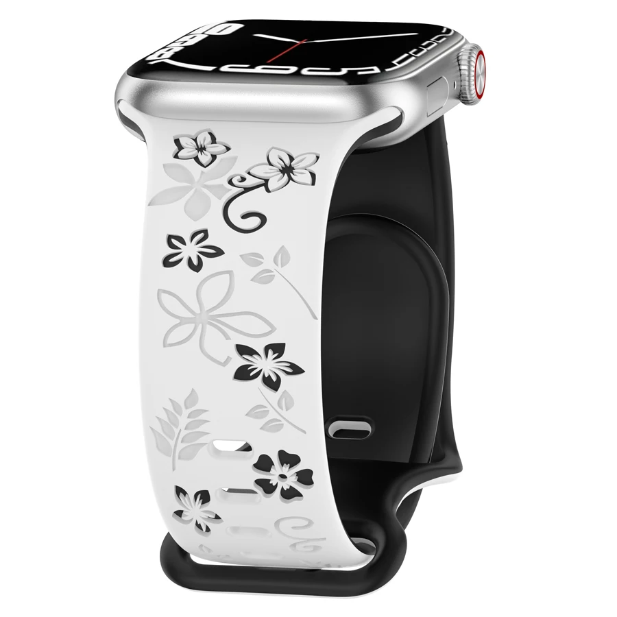 3D Bloemen Sportband voor Apple Watch Bandjes Ultra 2 3 49mm 44mm 45mm 38/40mm 41mm Armband iWatch Serie 11 10 9 8 7 6 5 4 3 SE