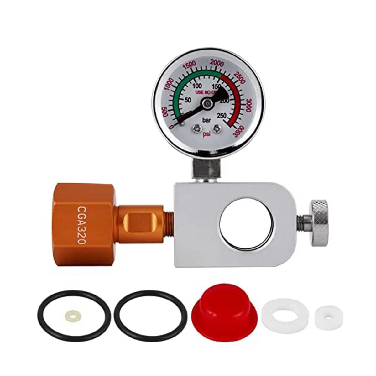 CO2 Refilling Adapter with 3500Psi Pressure Gauge, Soda Terra Co2 Refill Adapter for Filling Soda,Art Pink Soda Cylinder