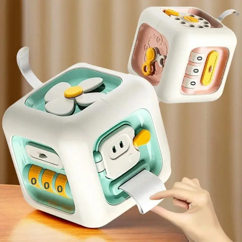 ألعاب مونتيسوري التعليمية لوحة الأعمال الحسية مهارات ممارسة الطفل درج مكعب تململ ألعاب تعليمية للذكور والإناث #1