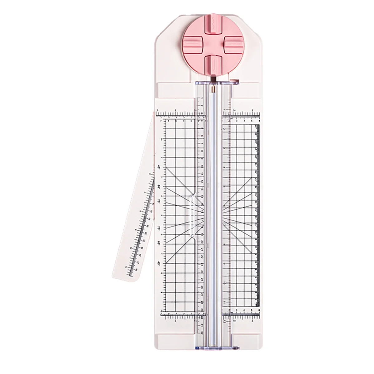Paper Trimmer Craft Paper Cutter,4-In-1 Paper Trimmer 12in Craft Paper Cutter for Multi-Function Scrapbooking Tool Pink