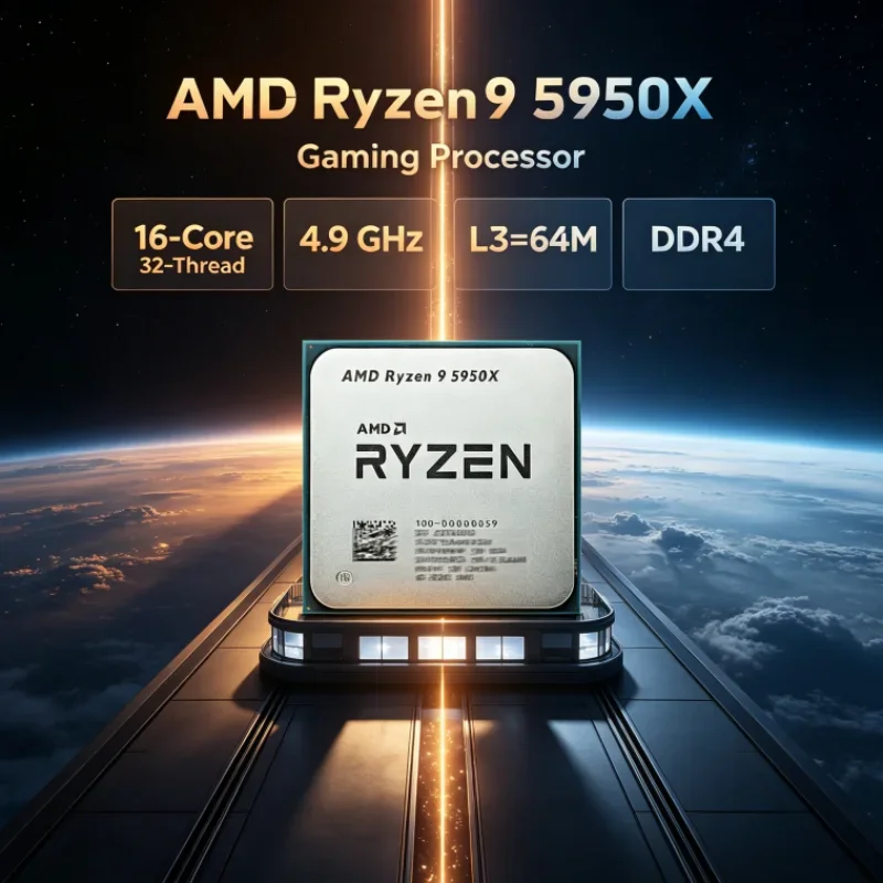 AMD Ryzen 9 5950X L3=64M 16-Core 32-Thread UP to 4.9GHz Gaming CPU but without cooler DDR4 105W Socket AM4 3.4 GHz