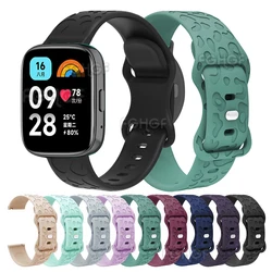 Engraved Silicone Strap For Redmi Watch 3 Active Smart Watch Band Replacement Wristband For Xiaomi Redmi Watch 3 Lite Bracelet
