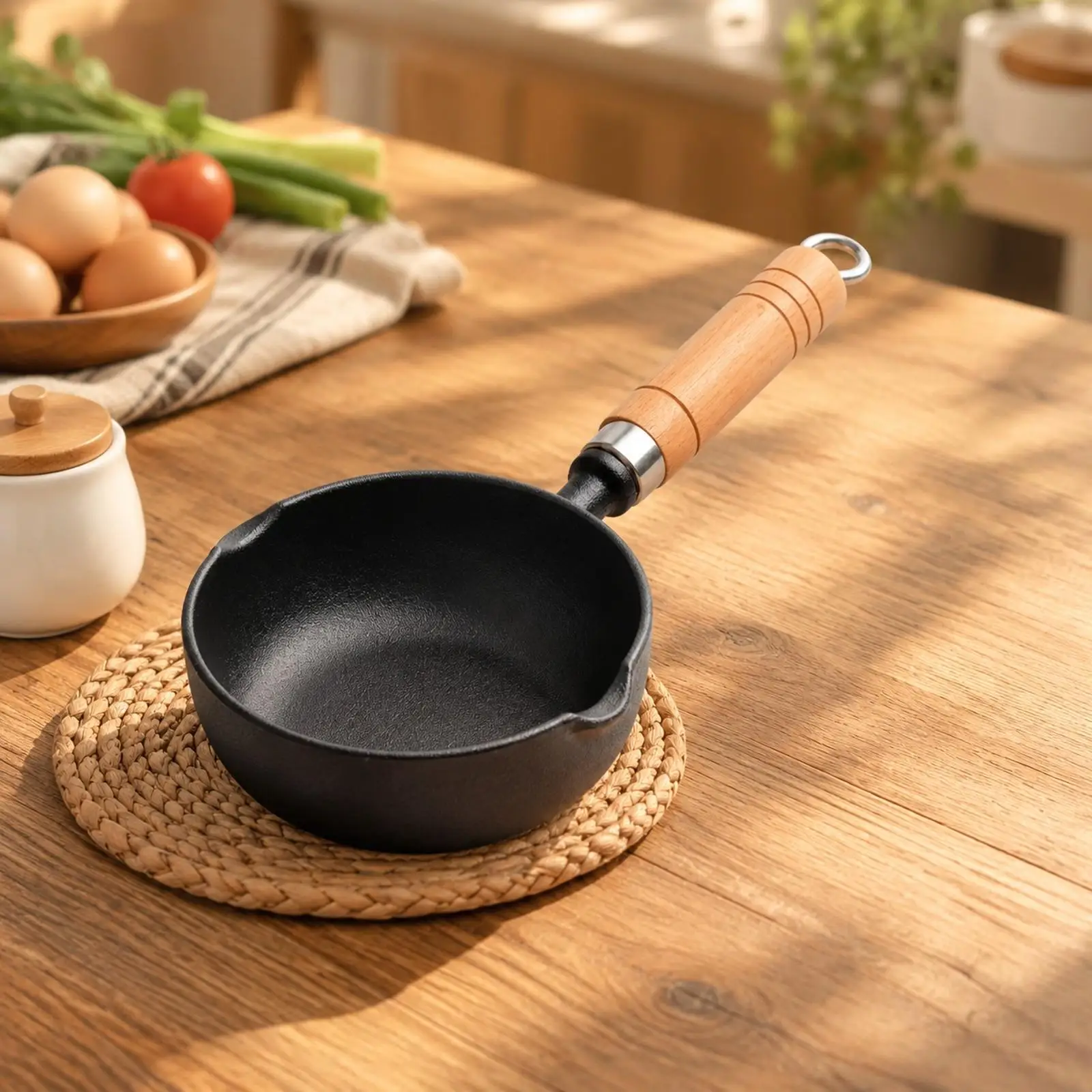 Small Cast Iron Skillet Pan for Frying Eggs Searing Meats and Pouring Sauces
