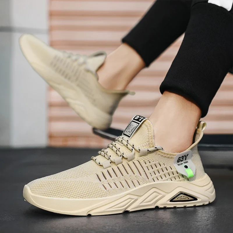 Men's Shoes Spring 2024 New Foreign Trade Soft Bottom Breathable Casual Shoes Flying Woven Casual Sports Shoes