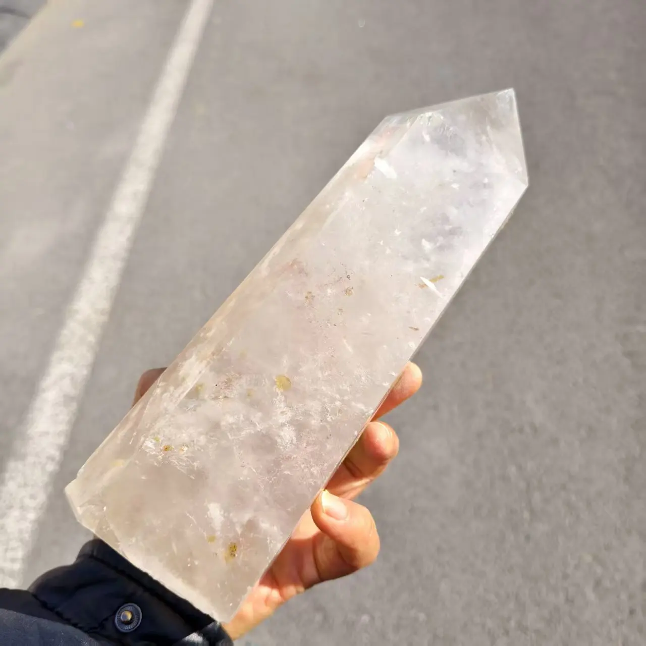 Natural Rough White Quartz Obelisks, White Quartz Ore Columns,There Ore Scratches,Mineral Healing
