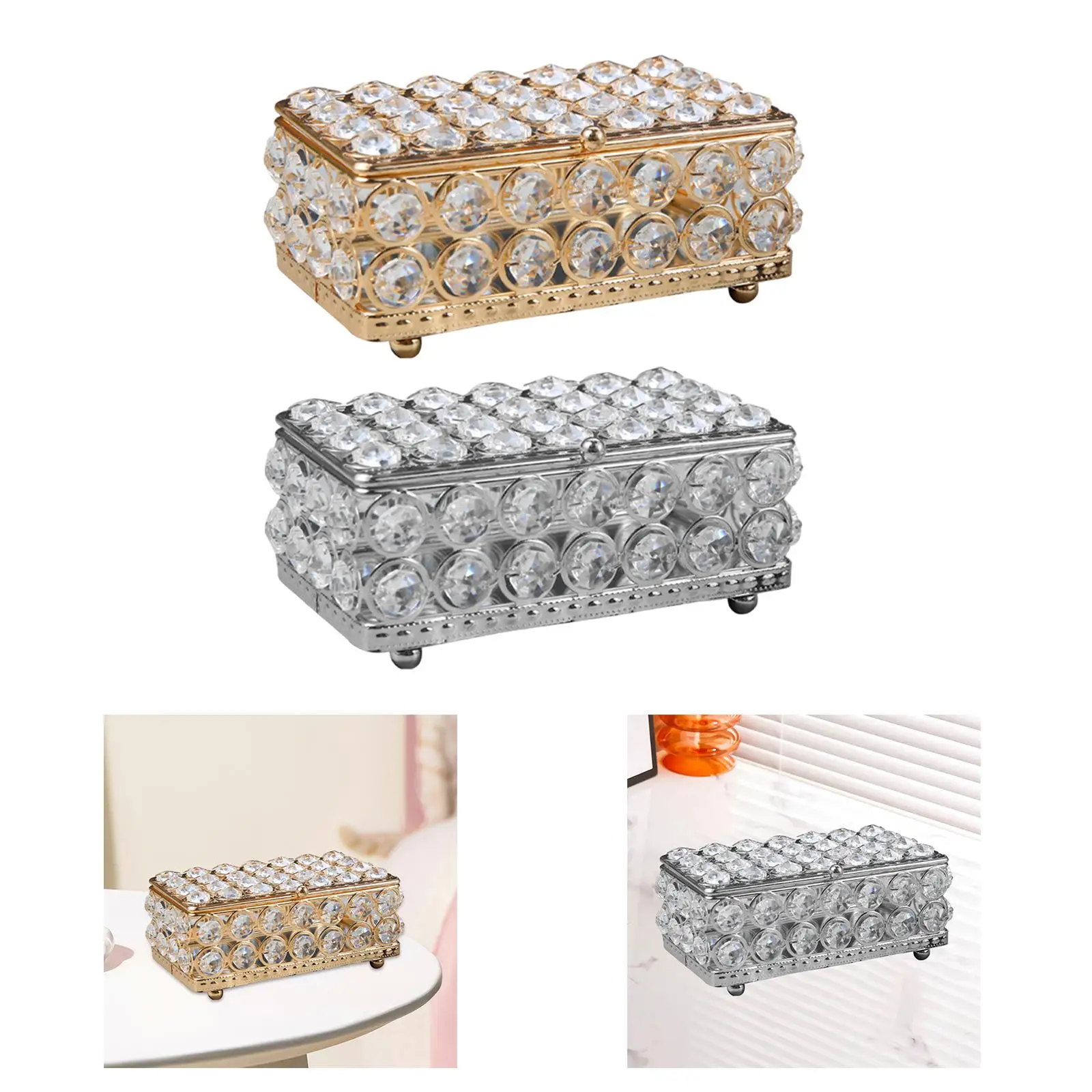 

Rectangle Jewelry Case with Cover for Earrings And Rings Storage