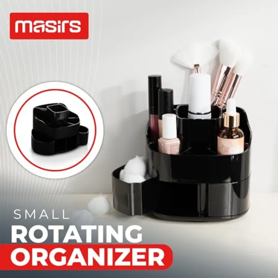 Small 360 Rotating Makeup Organizer, 5 Compartments, Small 360 Rotating Makeup Organizer, 5 Compartments, Acrylic Mini Lazy Sus